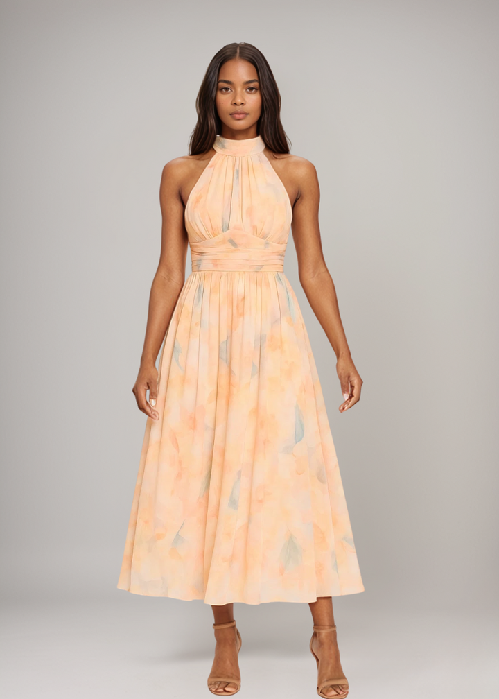 Antonella - Elegant Halterneck Maxi Dress