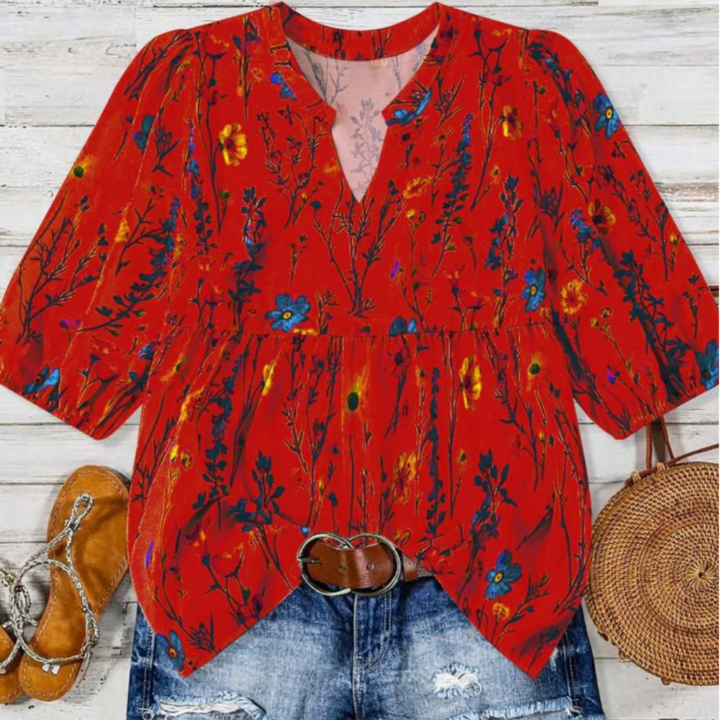 Kate - Vintage Floral Bishop Sleeve Top