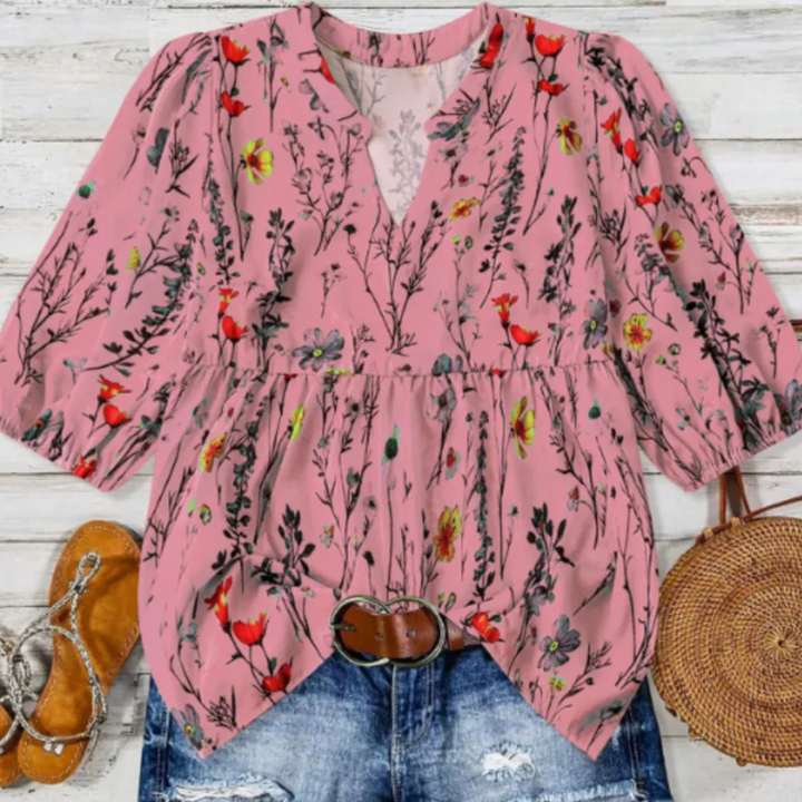 Kate - Vintage Floral Bishop Sleeve Top