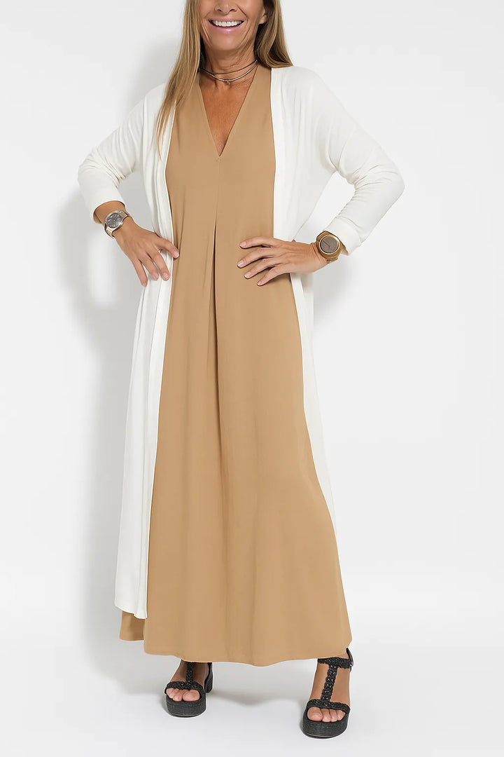 Carmela - Elegant Long Dress With Cardigan