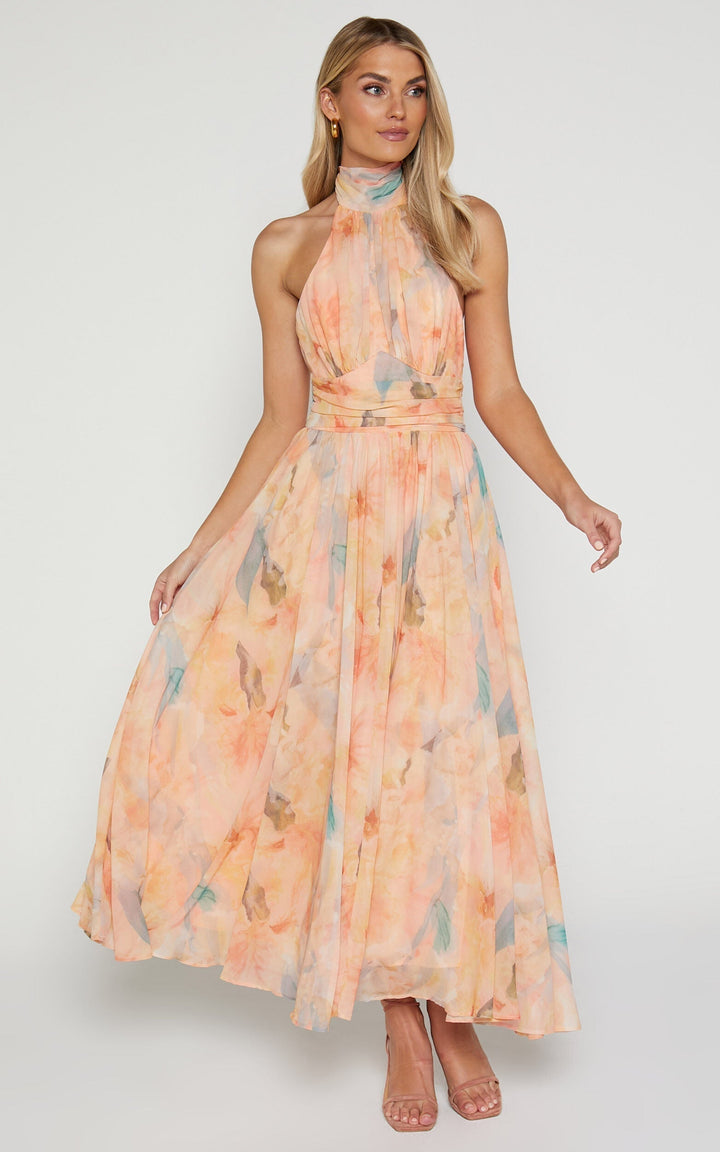 Antonella - Elegant Halterneck Maxi Dress