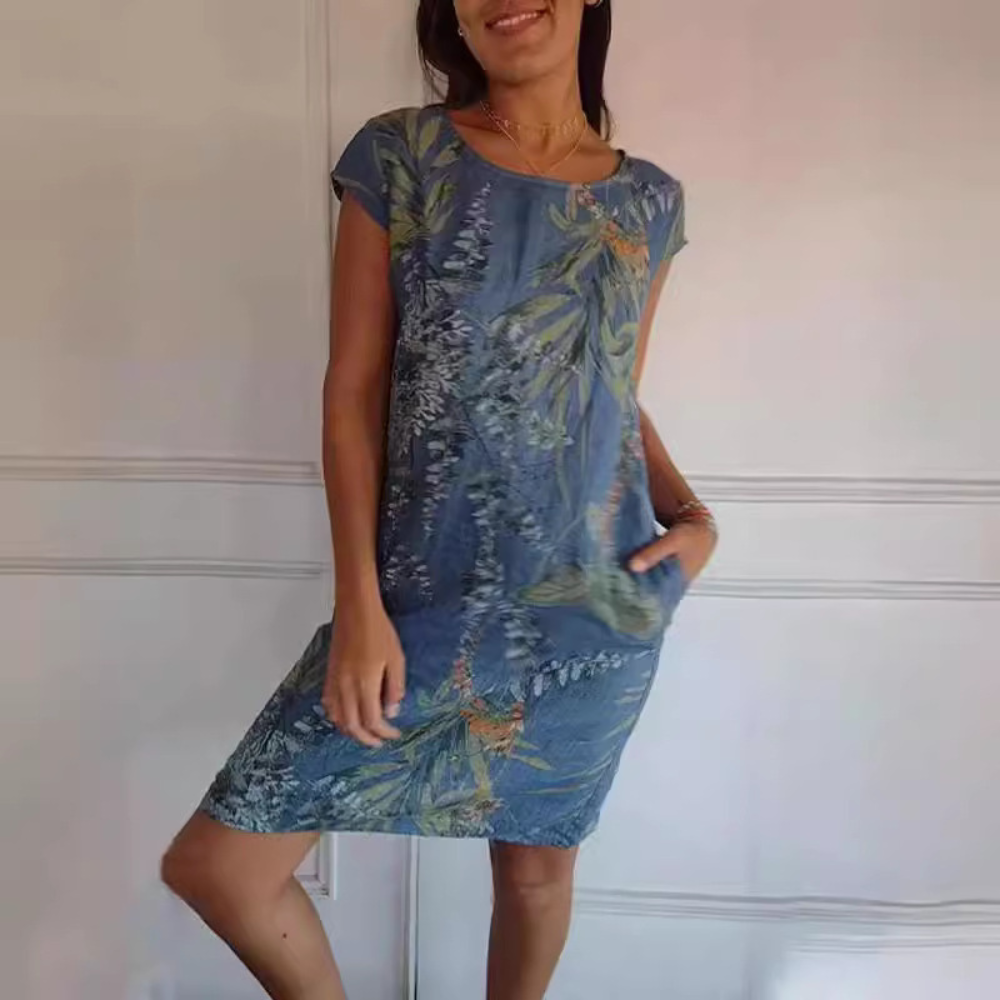 Marije - Comfortable Dress With Round Neckline