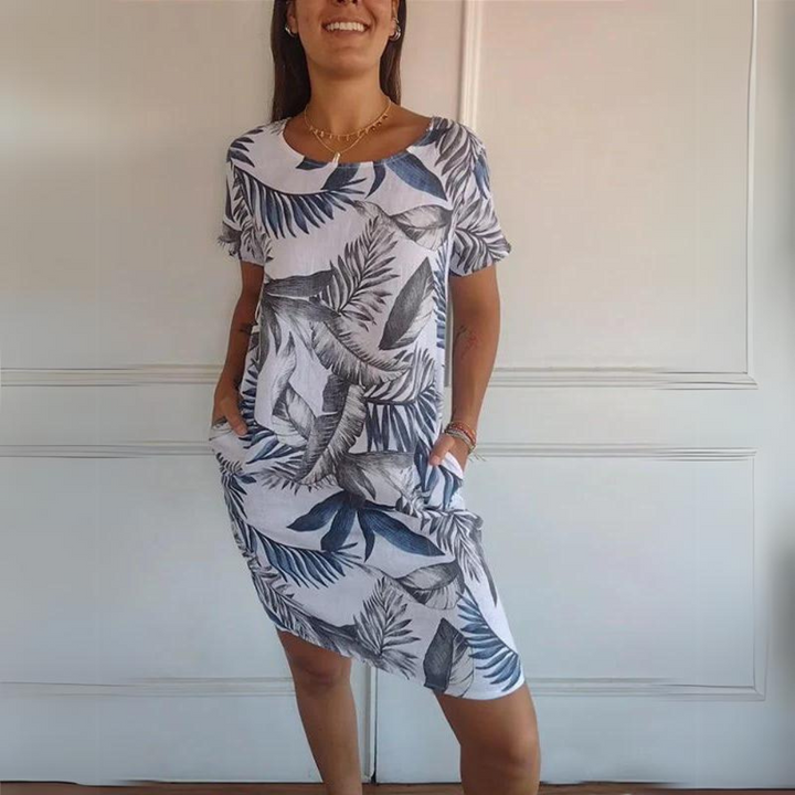 Marije - Comfortable Dress With Round Neckline