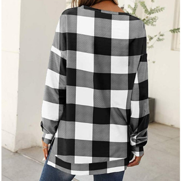 Bronte – Check Print Relaxed Top