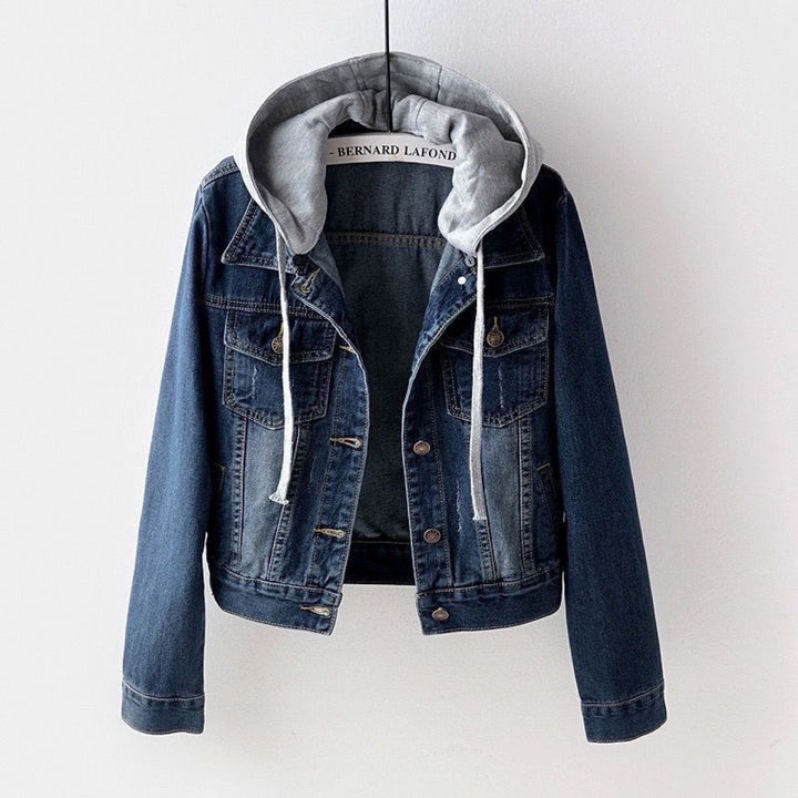 Quinn – Denim Jacket with Hoodie Detail