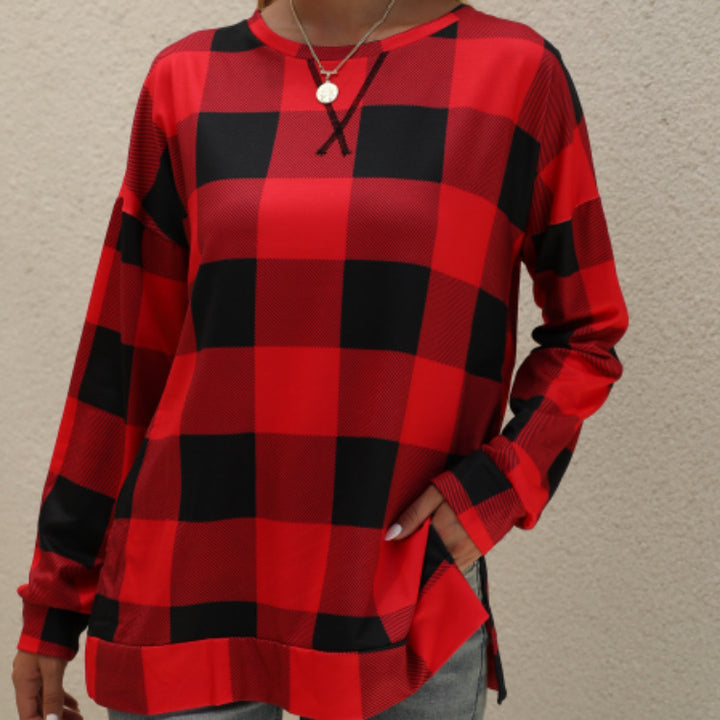 Bronte – Check Print Relaxed Top
