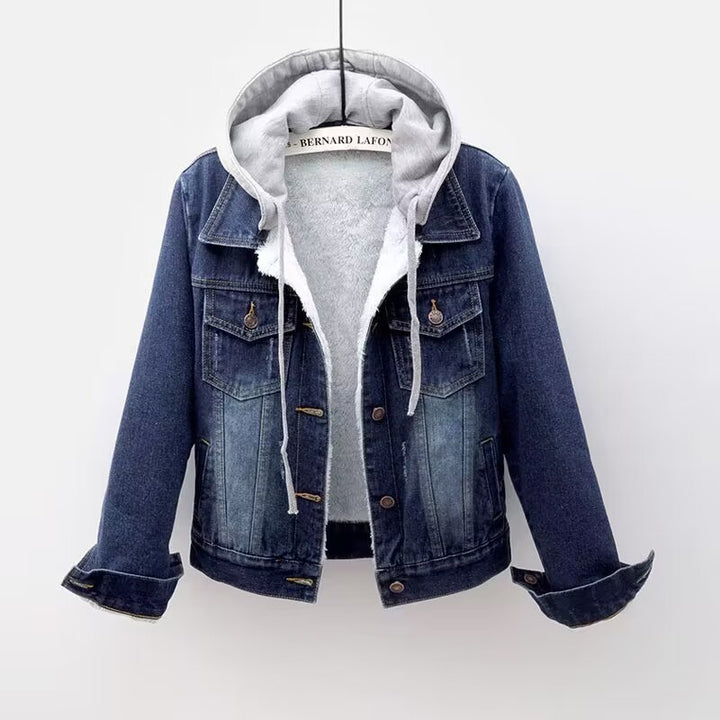Quinn – Denim Jacket with Hoodie Detail