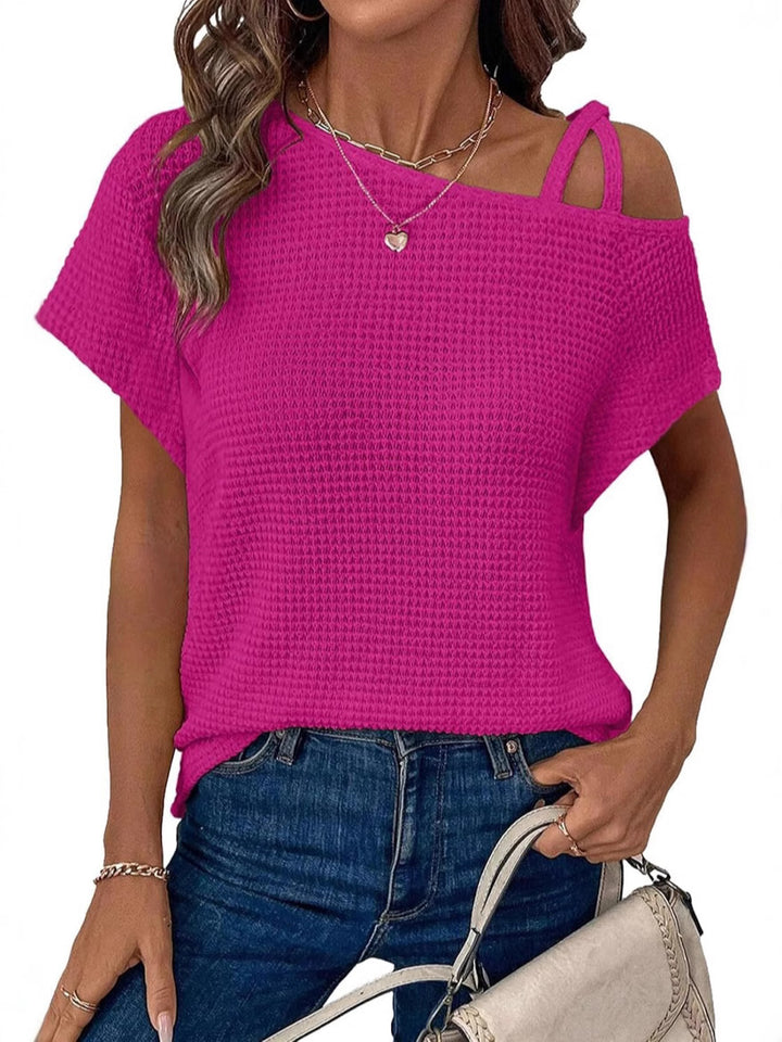 Ailani – Strappy Shoulder Waffle Top