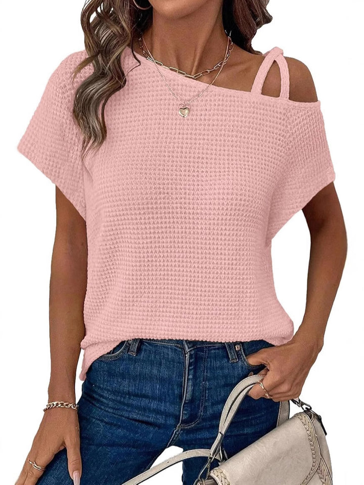 Ailani – Strappy Shoulder Waffle Top