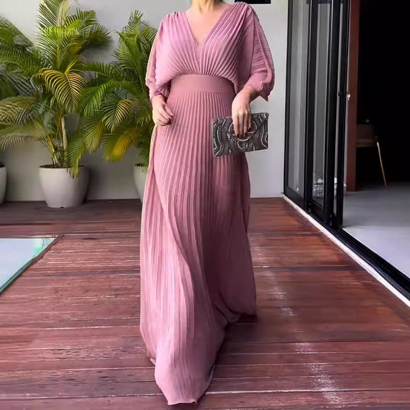 Paya - Elegant Midi Dress With V-Neckline