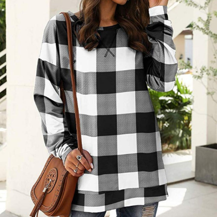 Bronte – Check Print Relaxed Top