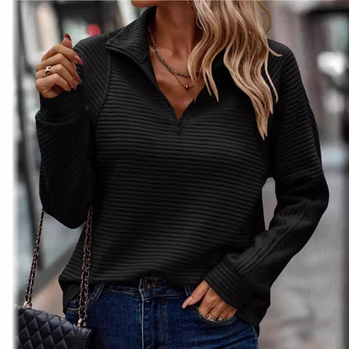 Raven – Textured Zip Collar Jumper