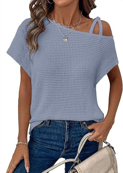Ailani – Strappy Shoulder Waffle Top
