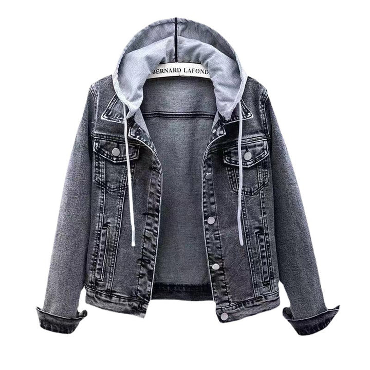 Quinn – Denim Jacket with Hoodie Detail