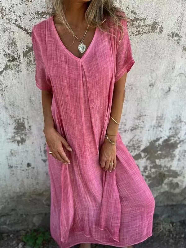 Amber - Elegant V-Neck Midi Dress
