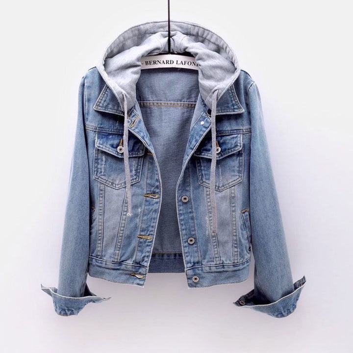 Quinn – Denim Jacket with Hoodie Detail
