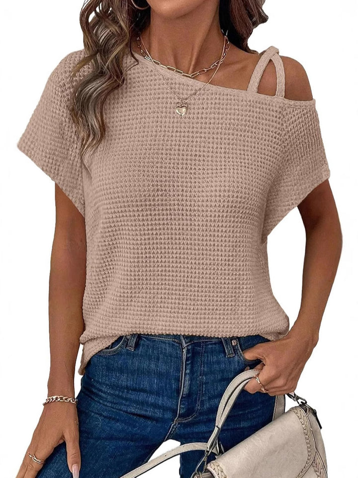 Ailani – Strappy Shoulder Waffle Top