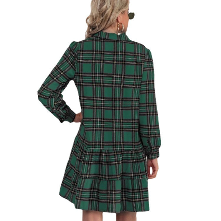 Kirra – Check Tiered Shirt Dress