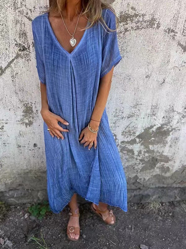 Amber - Elegant V-Neck Midi Dress