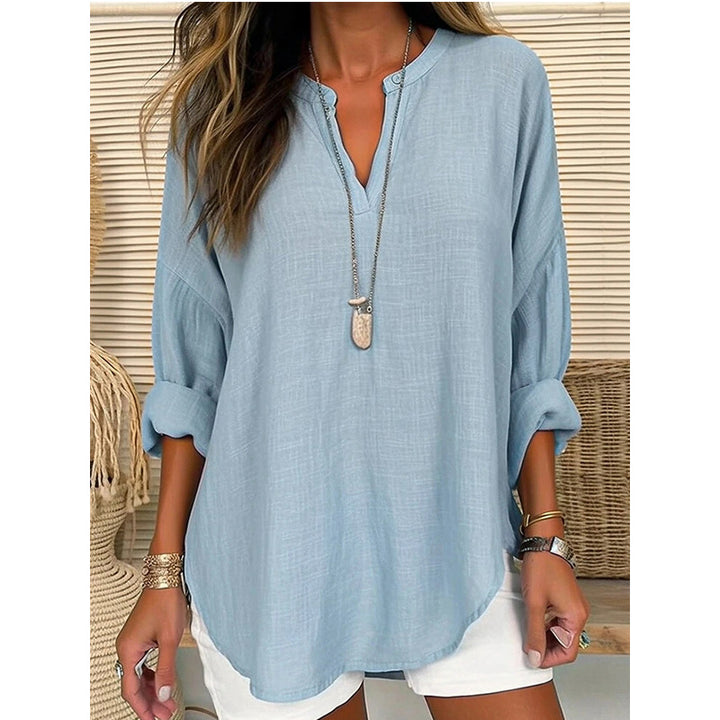 Elodie – Relaxed Button-Neck Blouse