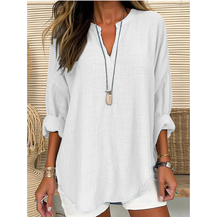Elodie – Relaxed Button-Neck Blouse