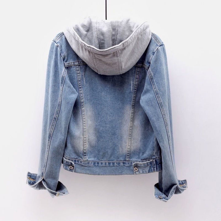 Quinn – Denim Jacket with Hoodie Detail