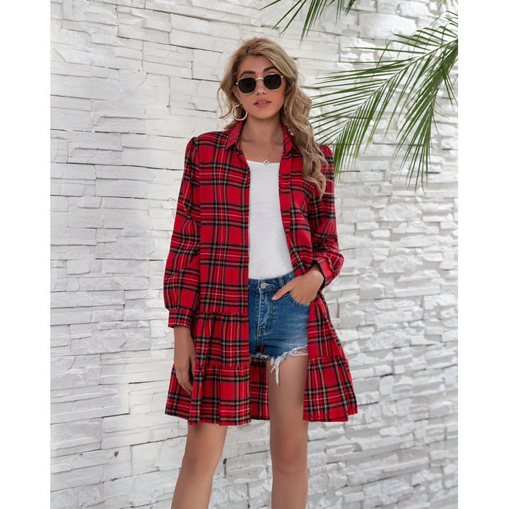 Kirra – Check Tiered Shirt Dress