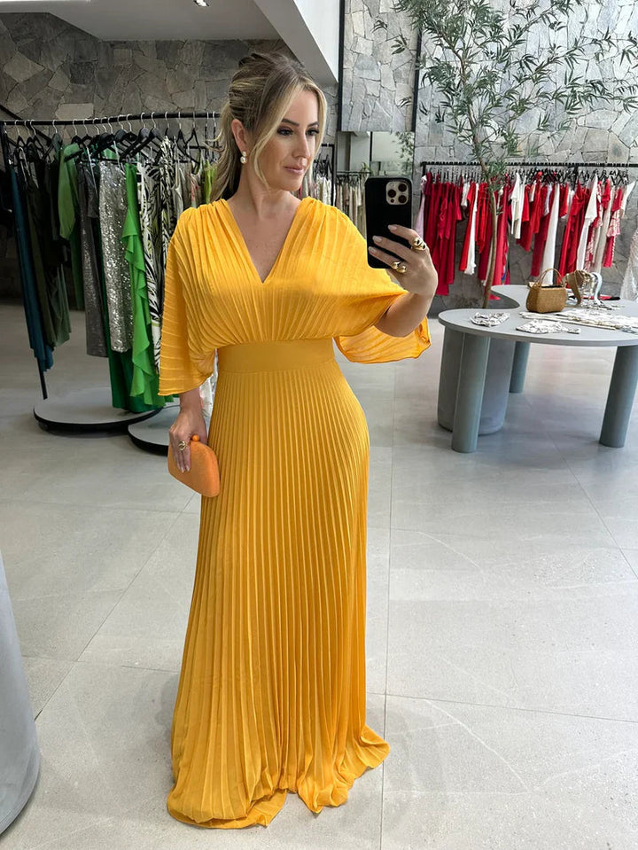 Paya - Elegant Midi Dress With V-Neckline