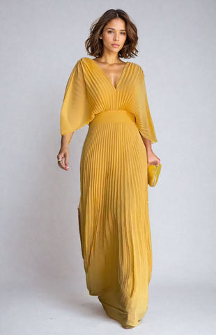 Paya - Elegant Midi Dress With V-Neckline