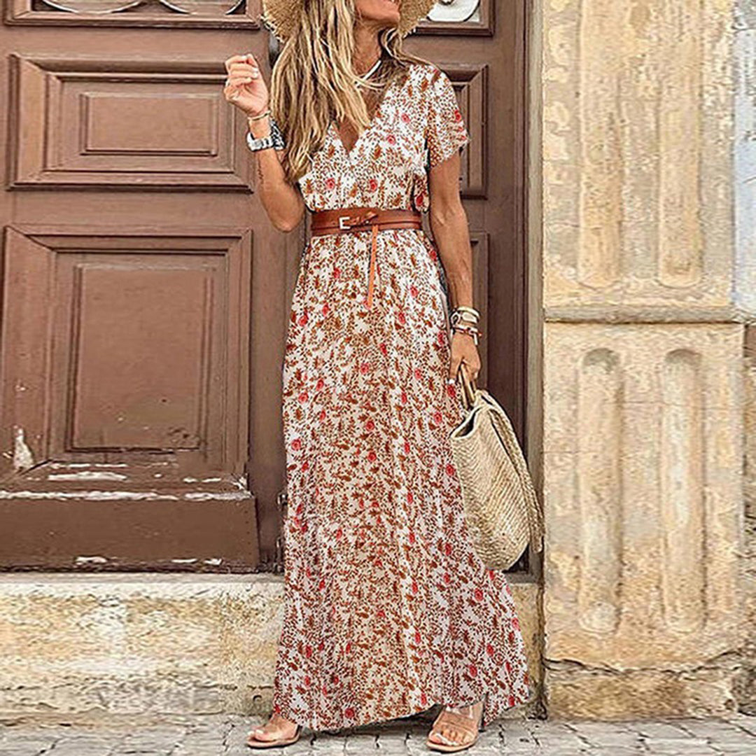 Liora - Maxi Ibiza Dress In Boho Style With Free Belt