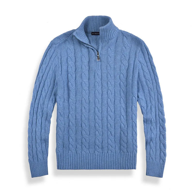 Simon – Cable Knit Half-Zip Sweater