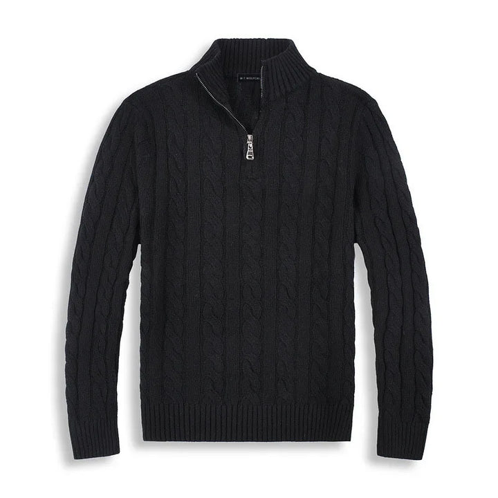 Simon – Cable Knit Half-Zip Sweater