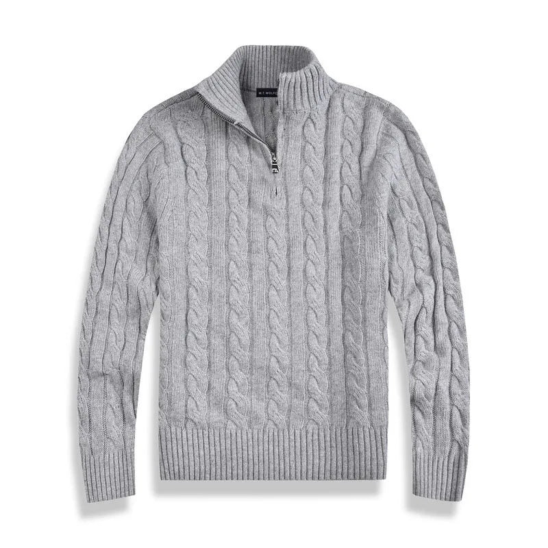 Simon – Cable Knit Half-Zip Sweater