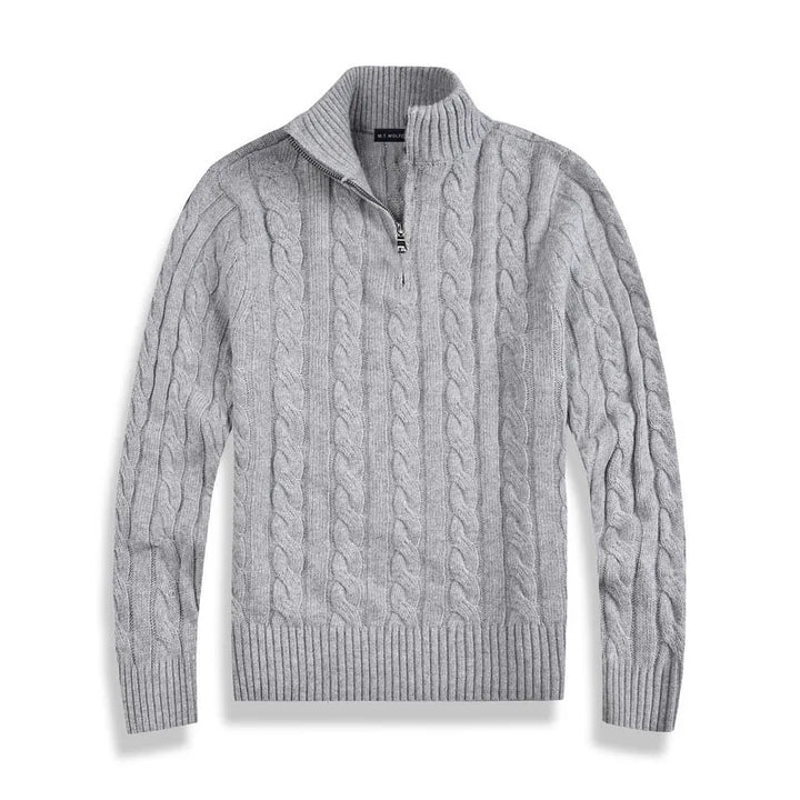 Simon – Cable Knit Half-Zip Sweater