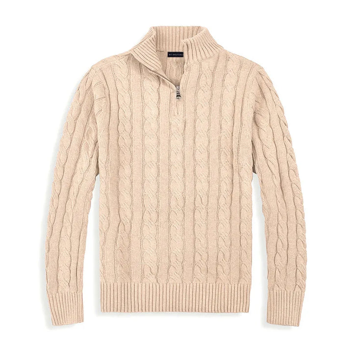 Simon – Cable Knit Half-Zip Sweater
