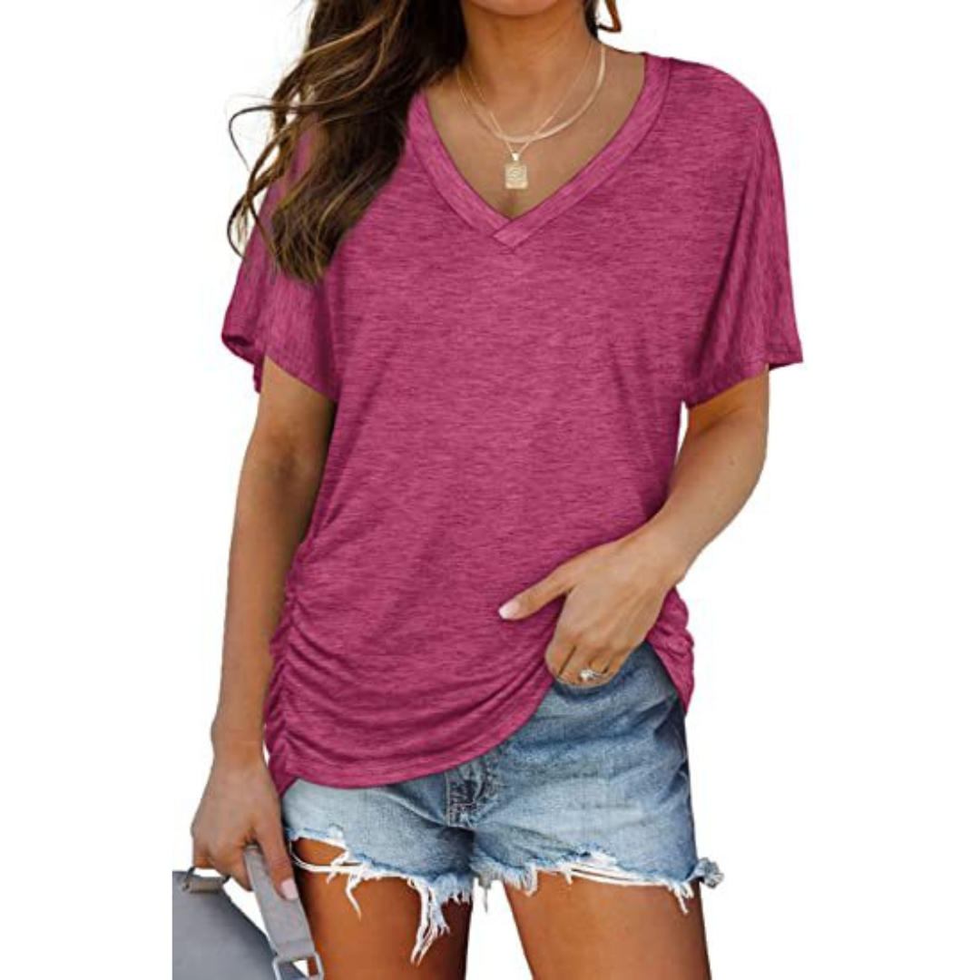Elena – Relaxed V-Neck Tee