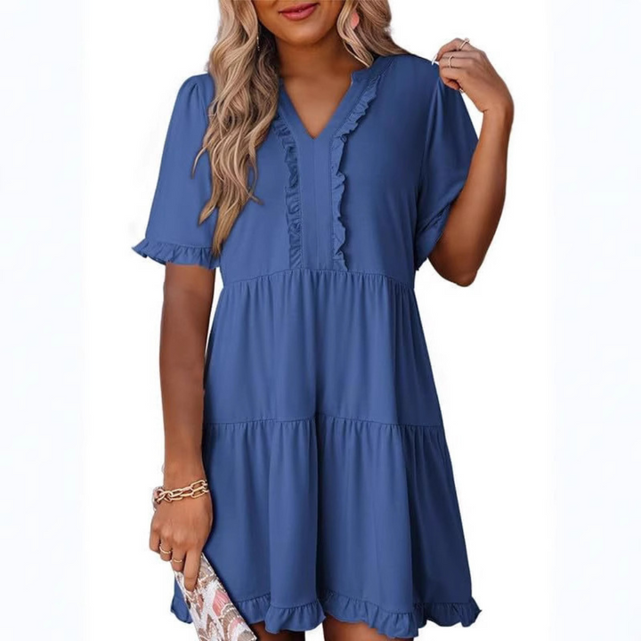 LAILA™ - Casual V-Neck Mini Dress