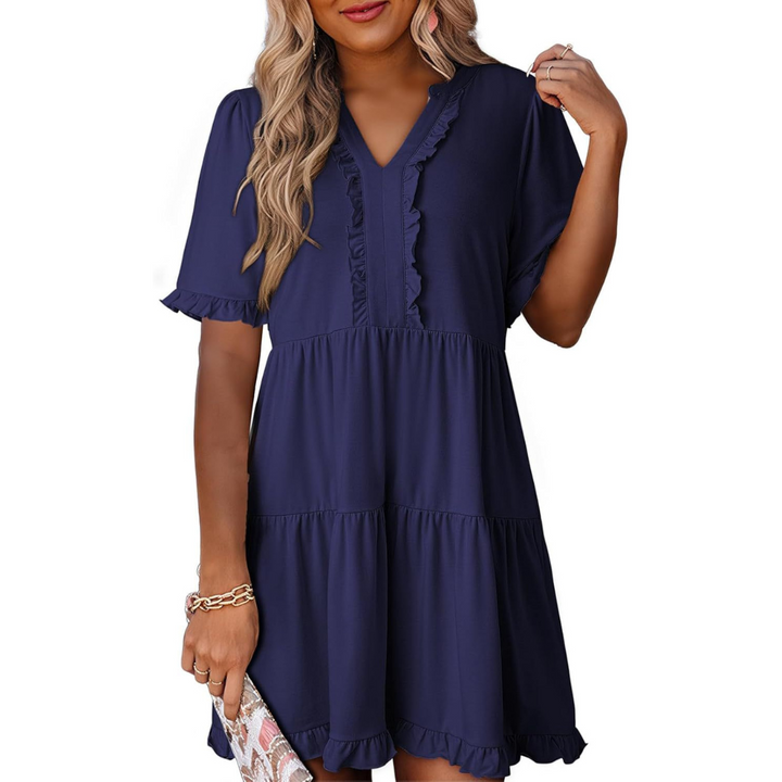 LAILA™ - Casual V-Neck Mini Dress