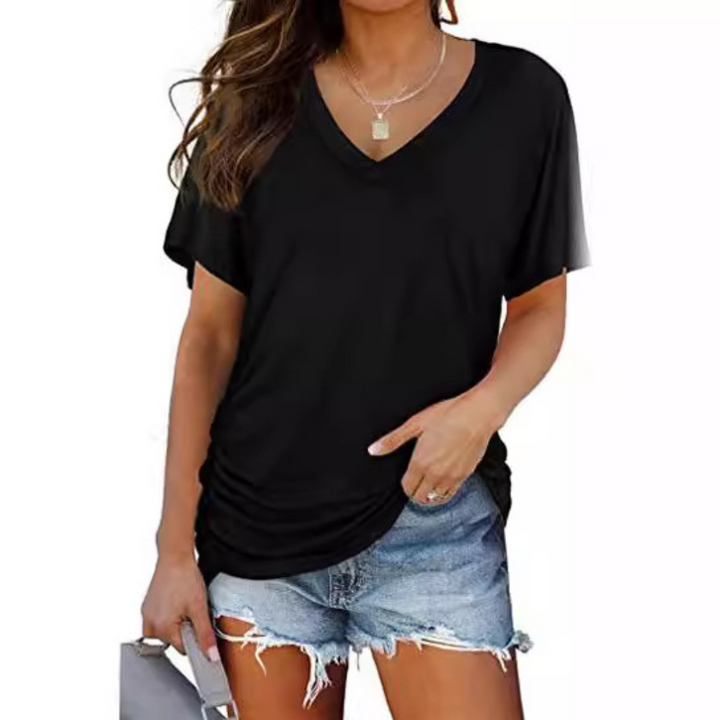 Elena – Relaxed V-Neck Tee