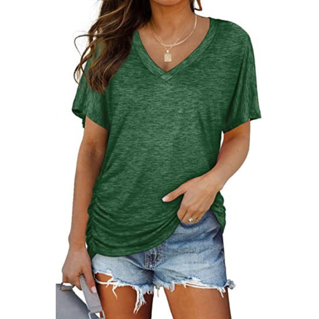 Elena – Relaxed V-Neck Tee