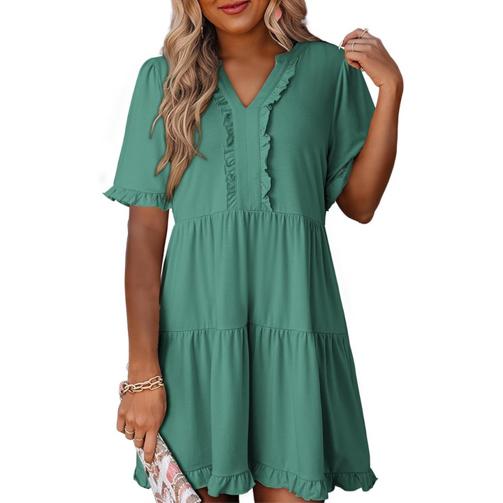 LAILA™ - Casual V-Neck Mini Dress
