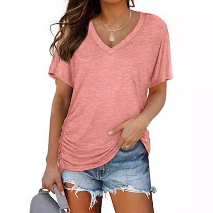 Elena – Relaxed V-Neck Tee