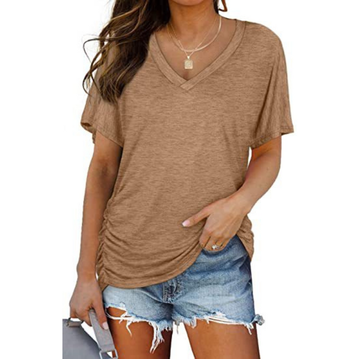 Elena – Relaxed V-Neck Tee