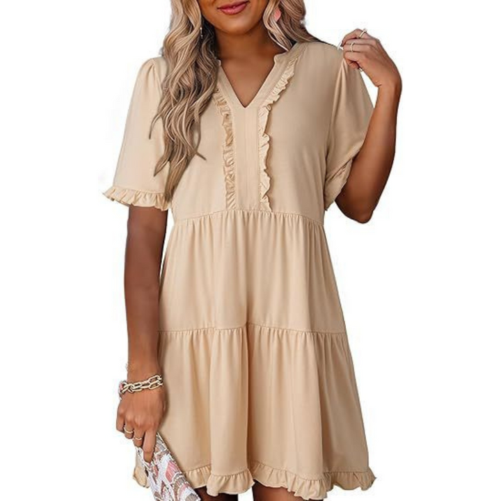 LAILA™ - Casual V-Neck Mini Dress
