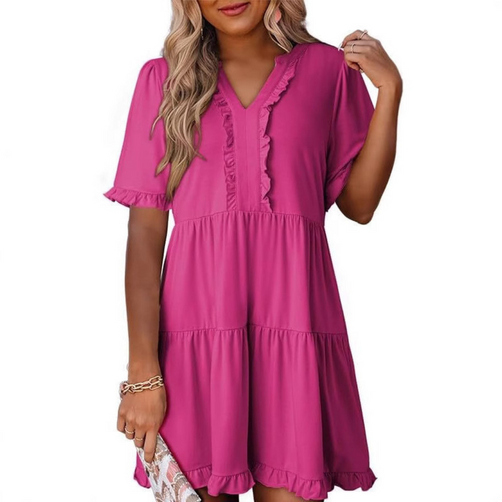 LAILA™ - Casual V-Neck Mini Dress
