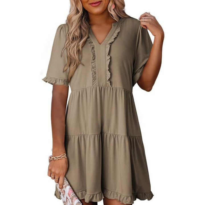 LAILA™ - Casual V-Neck Mini Dress