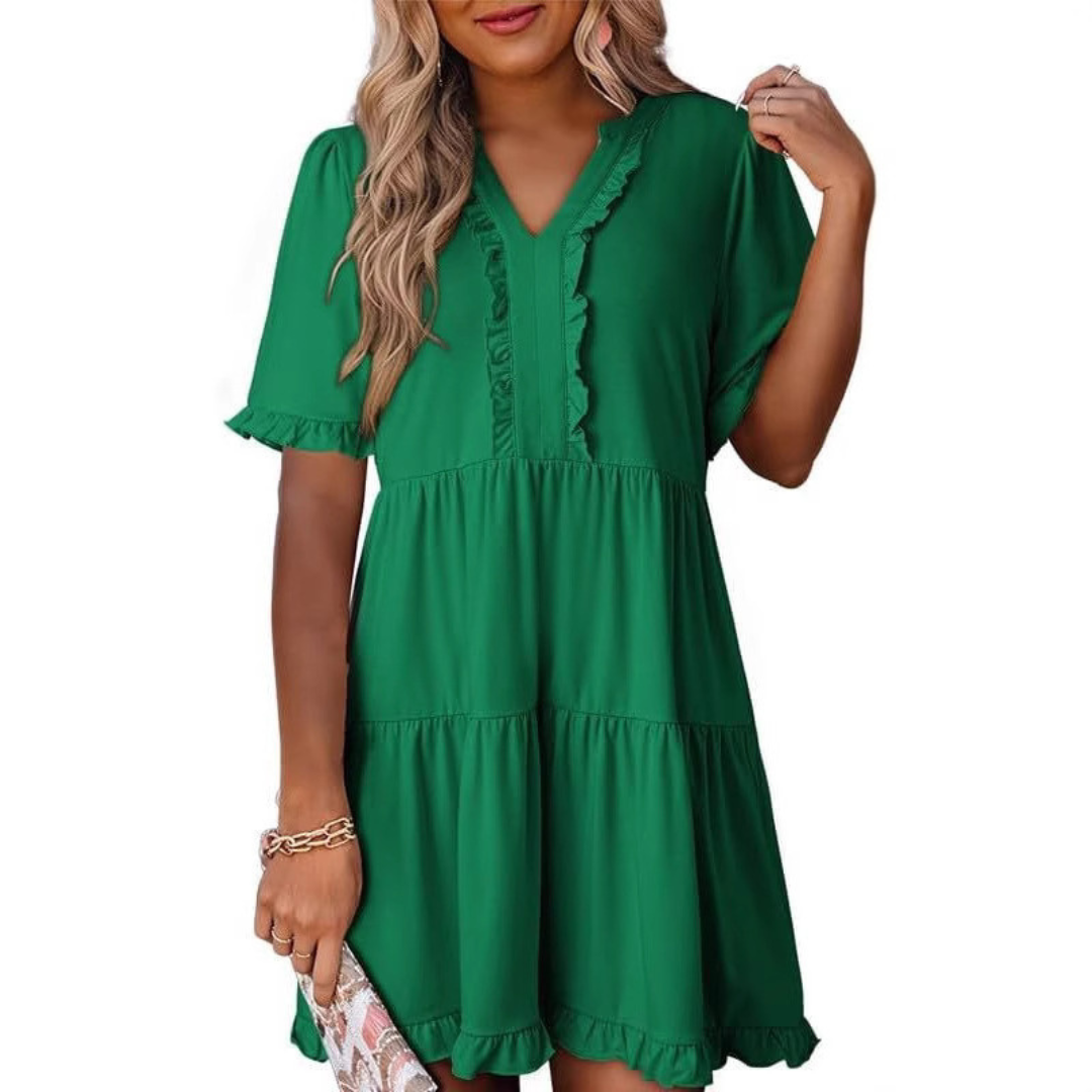LAILA™ - Casual V-Neck Mini Dress