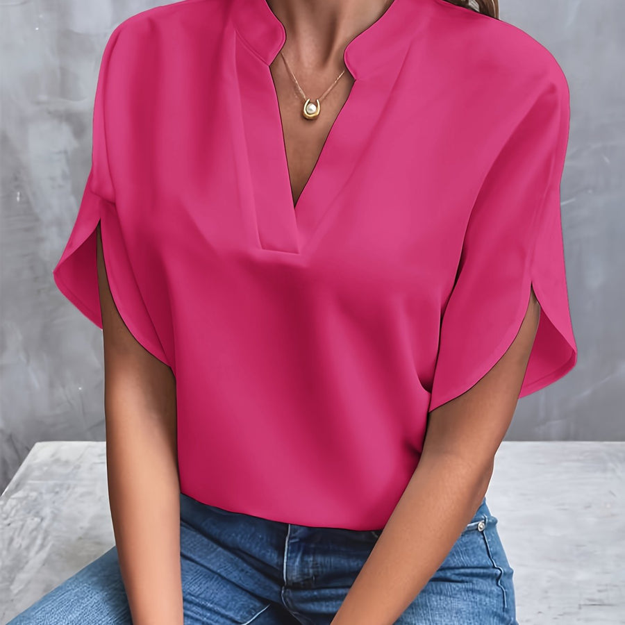 Bailey – Notch Neck Cap Sleeve Blouse