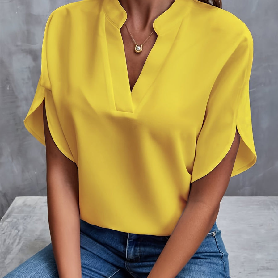 Bailey – Notch Neck Cap Sleeve Blouse