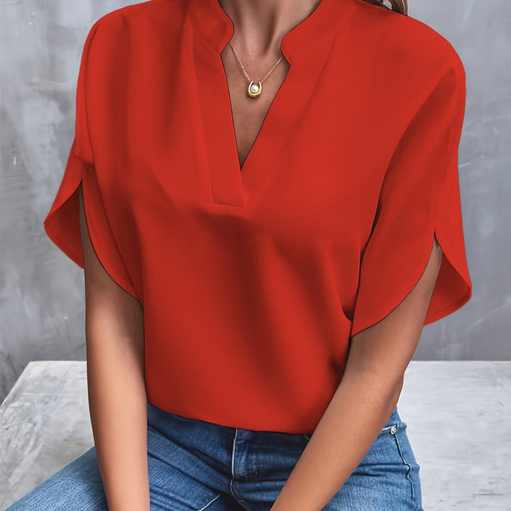 Bailey – Notch Neck Cap Sleeve Blouse